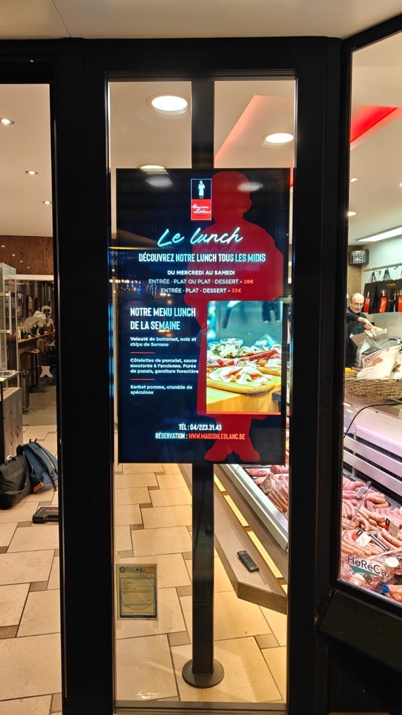Ecran vitrine boucherie restaurant Liège Ecran vitrine boucherie restaurant Liège