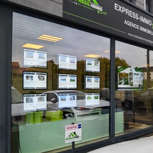 Express Immo &eacute;cran vitrine porte affichettes