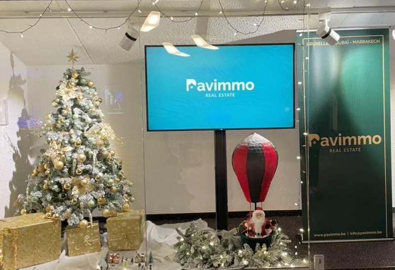 Ecran promotionnel agence immobili&egrave;re au Kinepolis Bruxelles